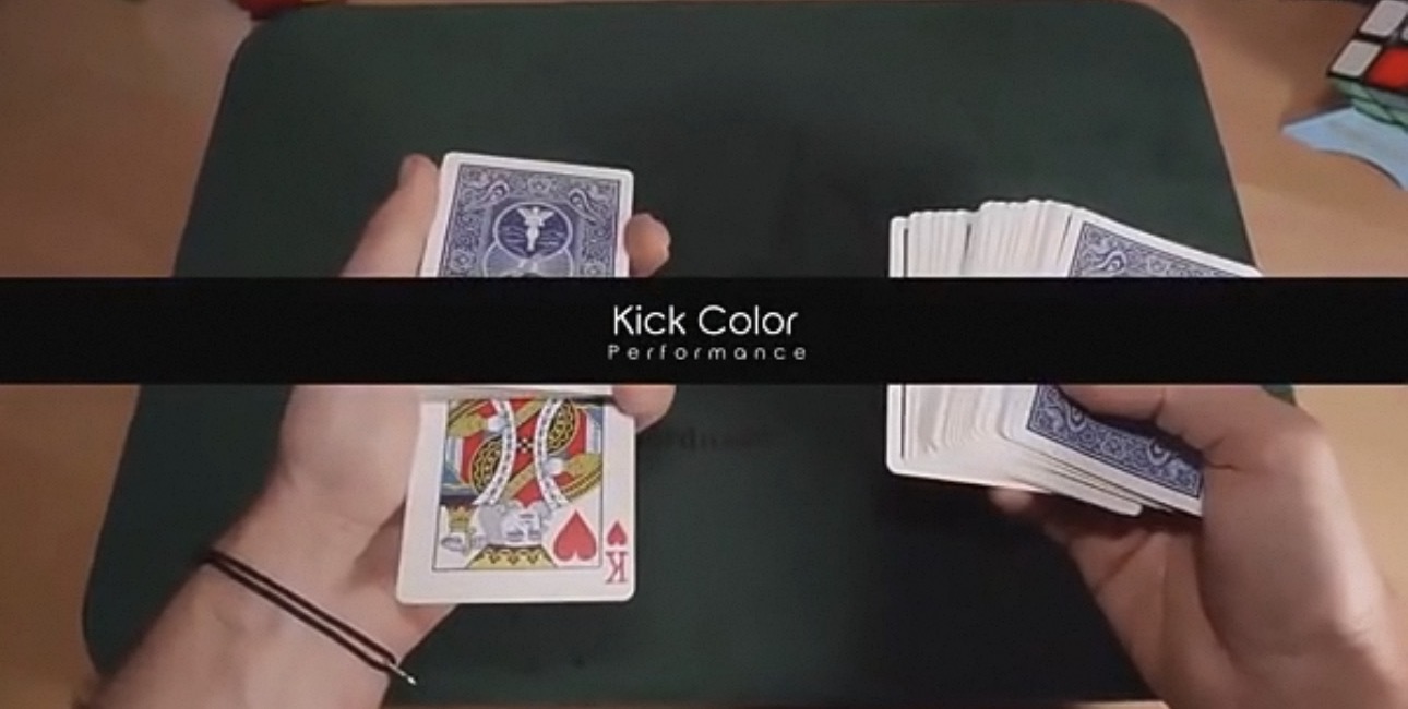 视觉化单手变牌手法Kick Color by Yoann F魔术教学-镜琛的魔法库